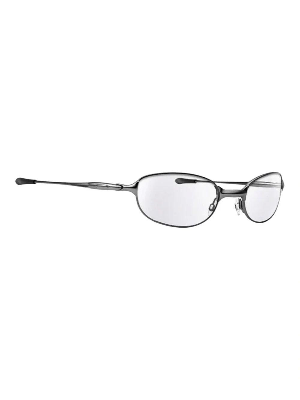 Oakley Vintage E Wire 2.1 Rx Pewter metal light blue mirror polarized sunglasses